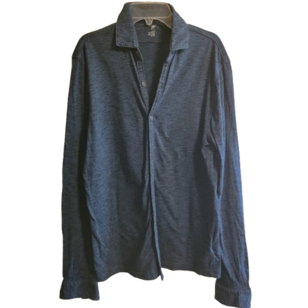 J. Ferrar Mens Casual Blue Long Sleeved Button-Up Shirt Size M/M